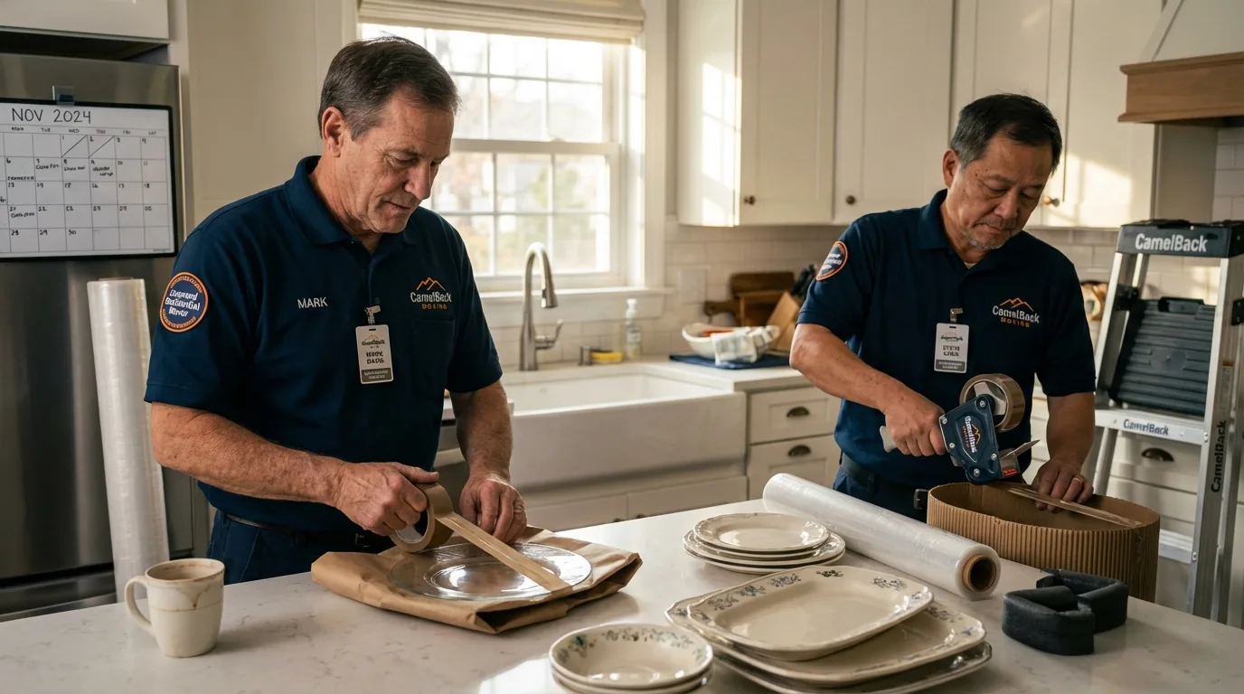 Professional crew packing kitchen dishware in Fort Stockton, TX